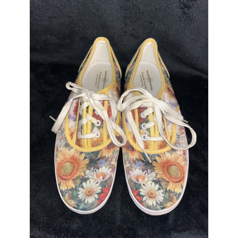 Bradford Exchange Shoes Women's Size 9 Floral Sneakers Lena Liu 2009 Sunflowers